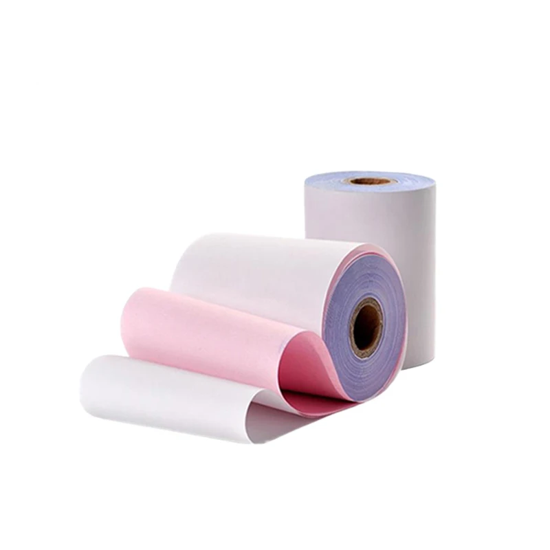 76mmx70mm 3ply Carbonless Thermal Paper white yellow pink NCR