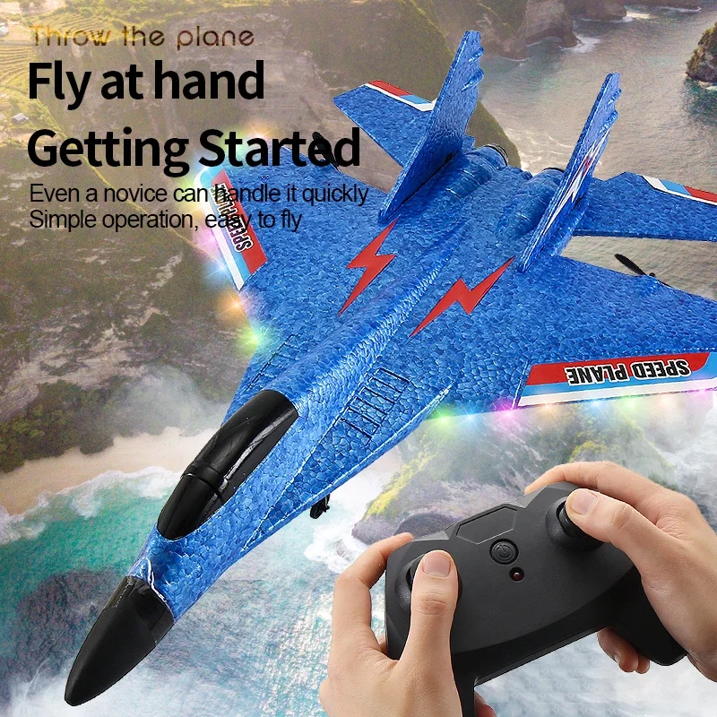 2.4G Yellow Remote Control RC Flying Toys Fighter Glider Plane Aircraft EPP Foam Airplane for Kids