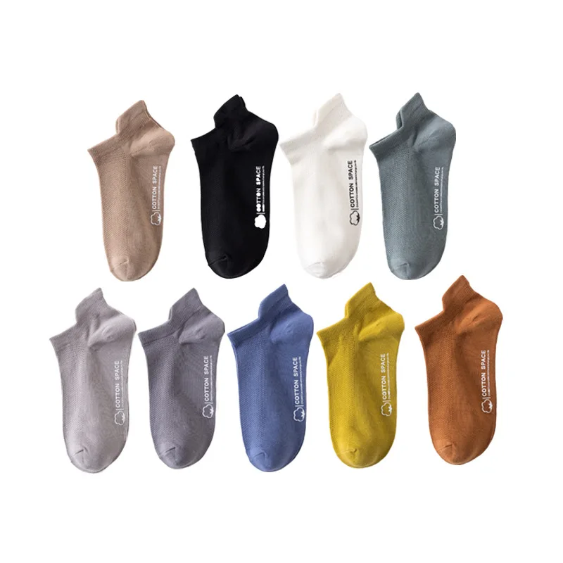 2023 Wholesale Men Cotton Hosiery Solid Color Breathable Low Cut Short Ankle Socks  Casual  Sports Socks