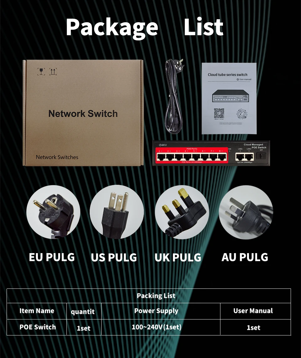 OEM Managed 4/6/8/16 Port POE switch L2 48V Active POE IEEE 802.3 AF/AT managed poe switch for ip camera cctv