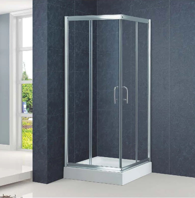 6/8mm Tempered Glass Sliding Doors Shower Room Bathroom Aluminium Alloy Frame Shower Enclosure With Base