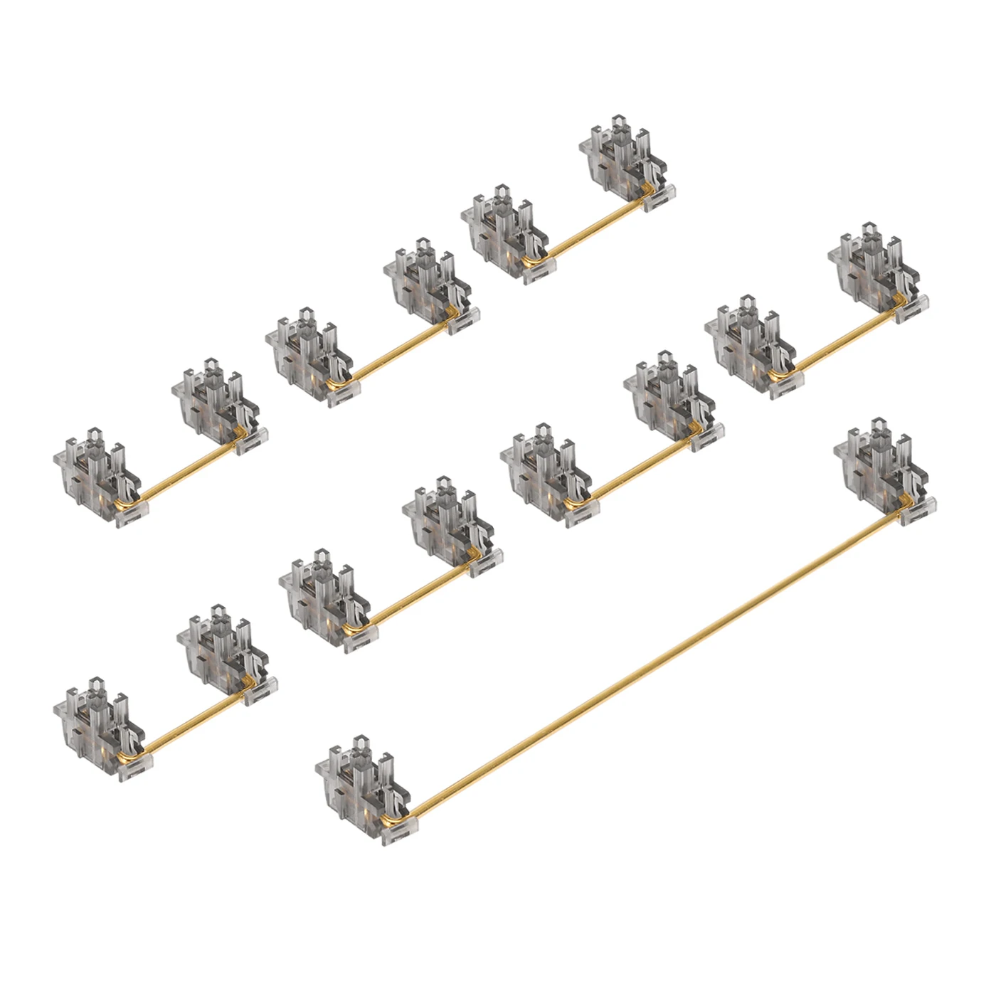 DUROCK Smokey Plate Mount Stabilizers with Gold Plated Wire Plate Mount Stabilizers compatible with Cherry MX