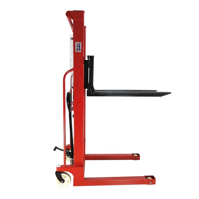 1000-2000kg Fork Width Adjustable Stacker Simple To Operate Manual Pallet Stacker Hand Lift Hydraulic Pallet Factory Low Price