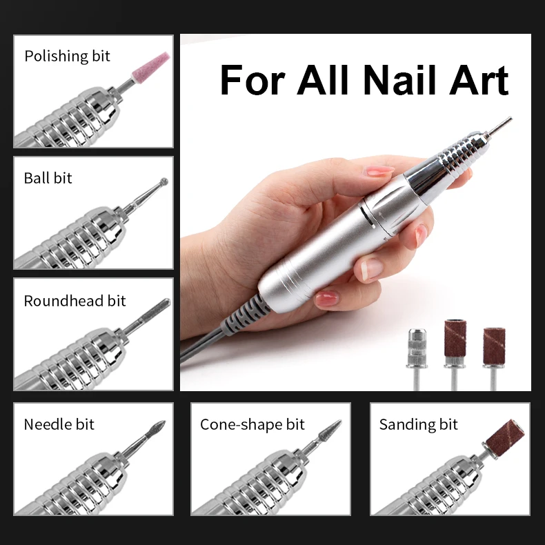 Hot Sale Rechargeable Portable Nail Drill Machine For Nail Art Salon Electric Nail Drill 35000 Rpm File Polish Machine Kit Set