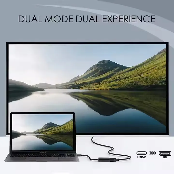 Multimedia 4K 60Hz USB C to HD-mi TV Converter Adapter Cable Type-C to HDTV Cable for Laptop