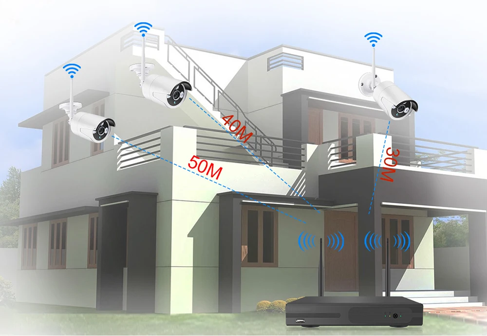 
4ch wireless NVR kit with 4pcs 1080p ip cameras support tuyasmart wifi 4ch camera nvr kit 