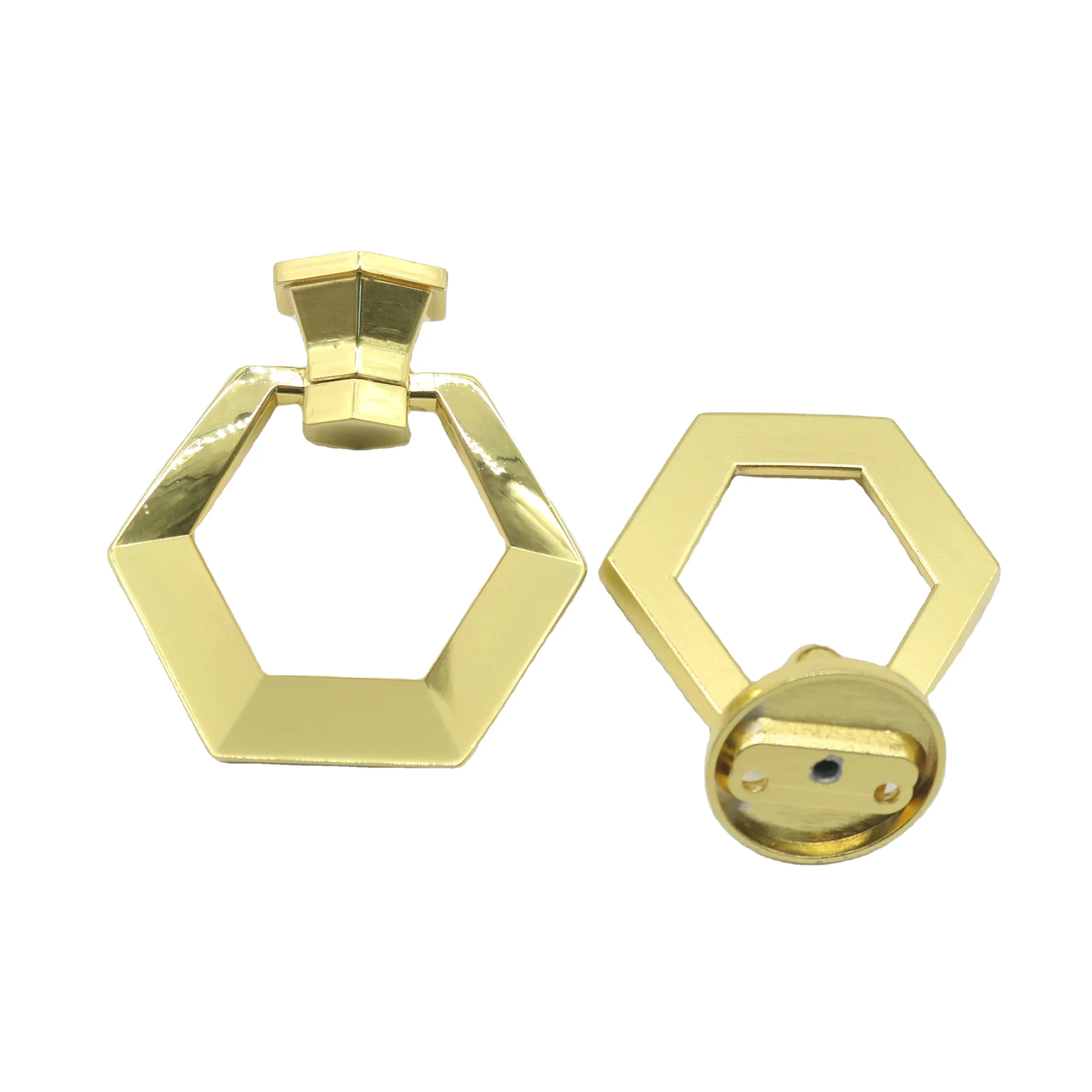 Popular Style Furniture Door Handles&Knobs Wholesale New Hexagon Decorative Handle For Cabinet Luxury Kitchen Cupboard Pull
