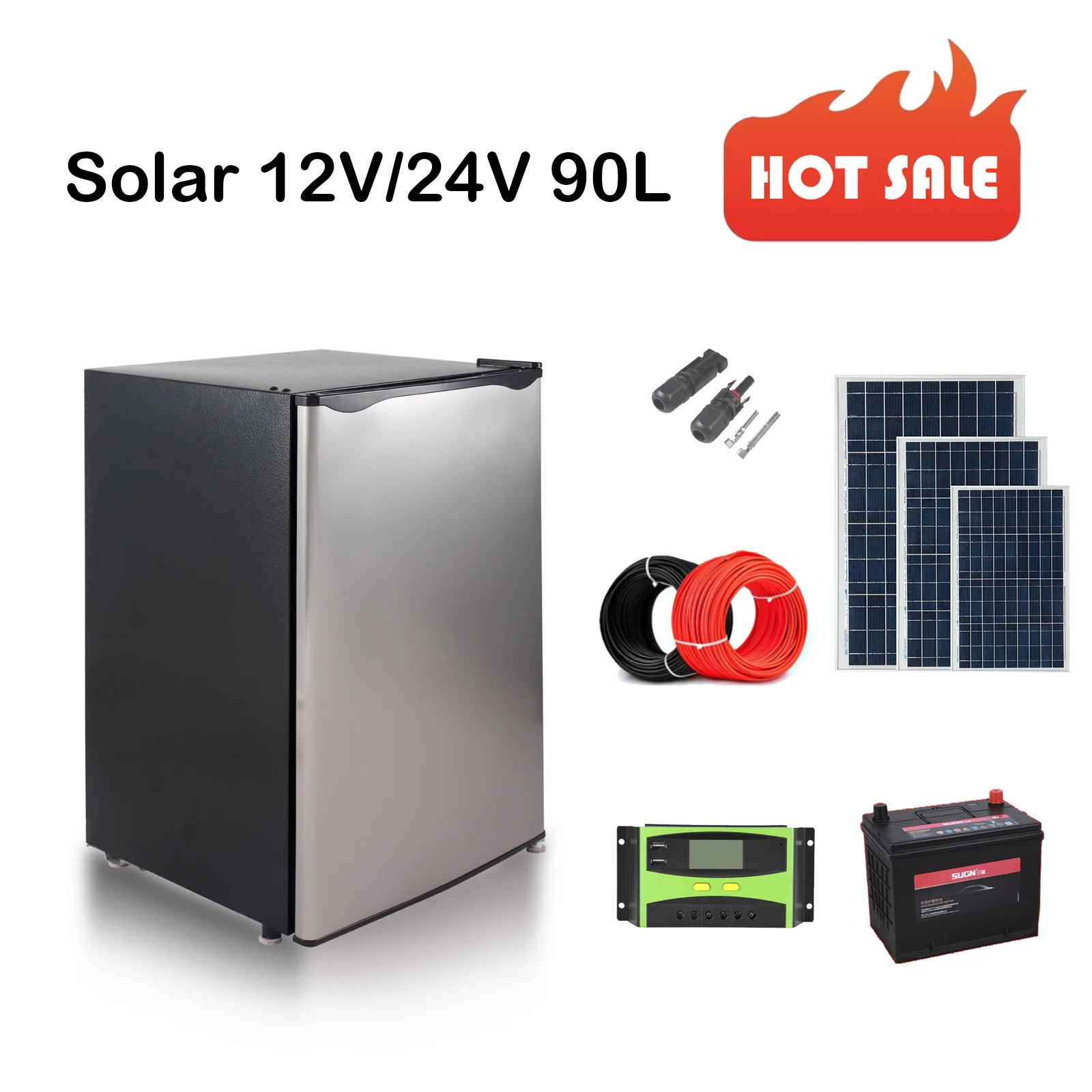 BC-90 12v 24v fridge freezer dc fridge for car solar freezer