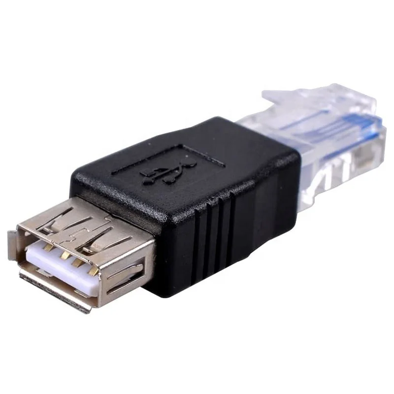 Совершенно новый переходник USB2.0 с женской на Ethernet RJ45 наружной вилкой Переходник USB типа