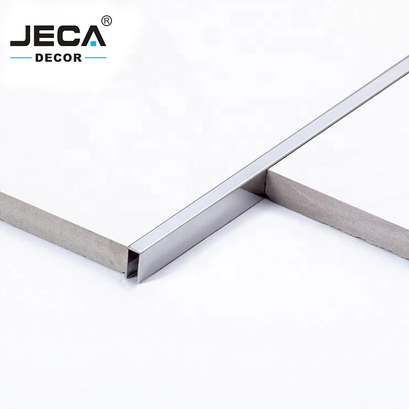 JECA Good Quality SS 304 Tile Trim U Shape Stainless Steel Wall Trim Inside Corner Metal Tile Edge Trim