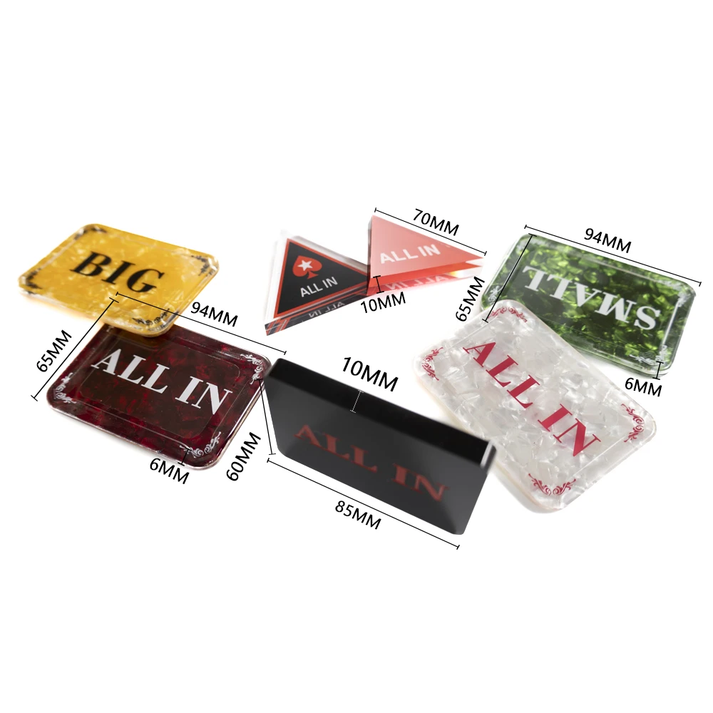 Custom High Quality Triangle Casino acrylic poker all in dealer button Poker Dealer Button