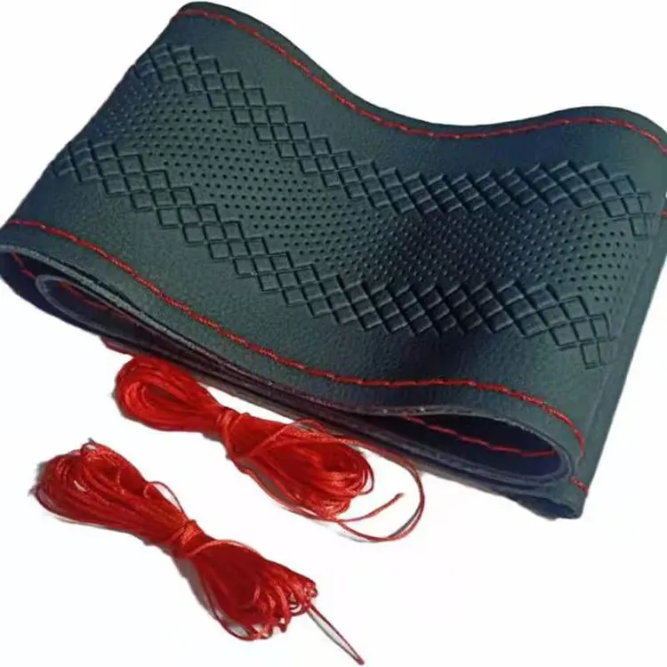 Handmade steering wheel cover in universal leather