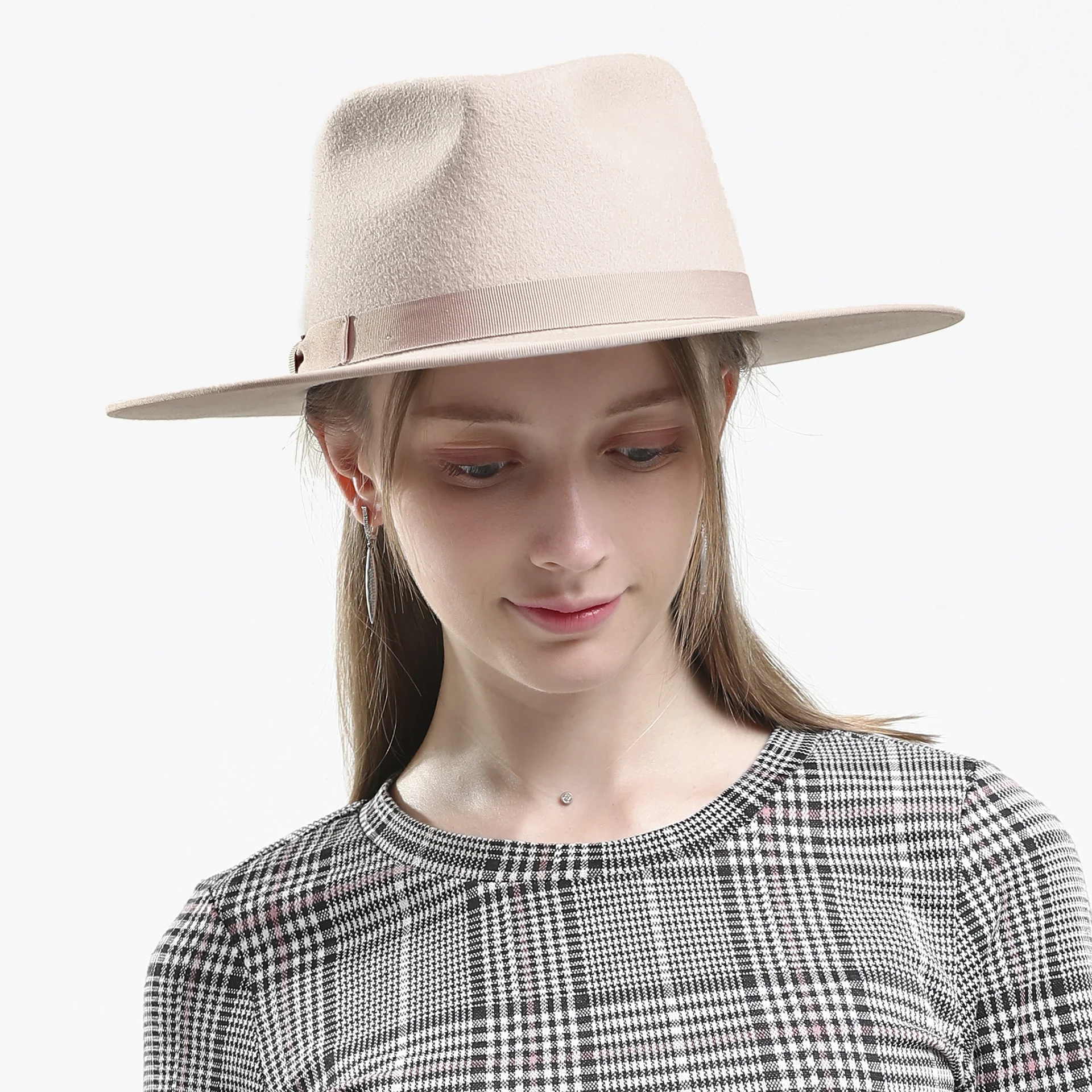 Женская винтажная фетровая шляпа ручной работы, винтажная официальная элегантная шляпа из австралийского 100% шерсти, шляпа Федора с широкими полями