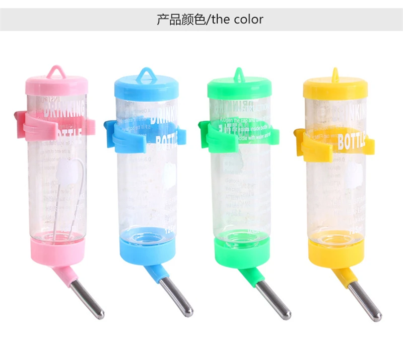 Portable Rabbit Squirrel Feeding Bottle Drinking Water Feeder Pet Supply 80ml 120ml Hamster Water Bottle