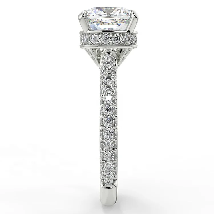 Wholesale Cheap Price 18k Solid Gols 2CT Moissanite Fancy Rings Jewellery Ring Saudi Arabia Gold Wedding Ring