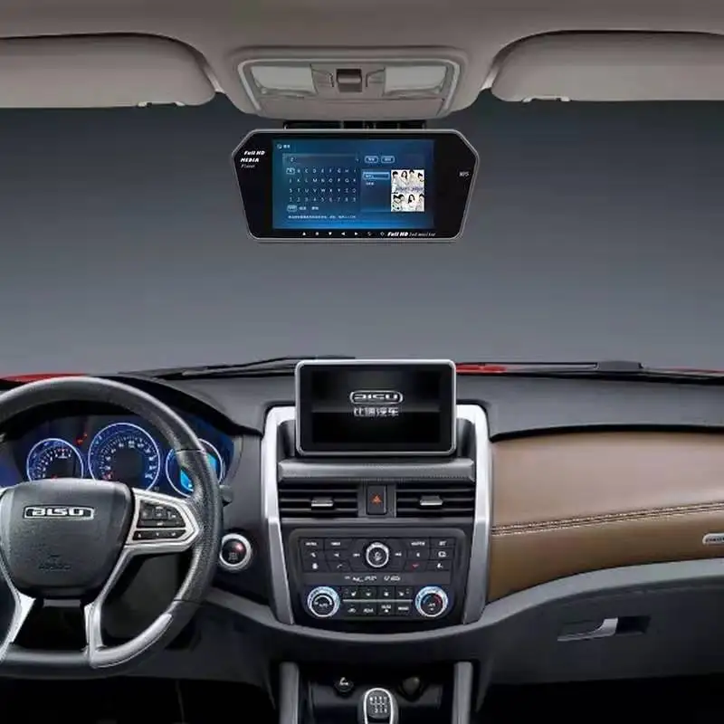 Высокое качество и разрешение 7 дюймов full HD светодиодный автомобильный монитор зеркала заднего вида MP5 16:9 экран DC 12 В