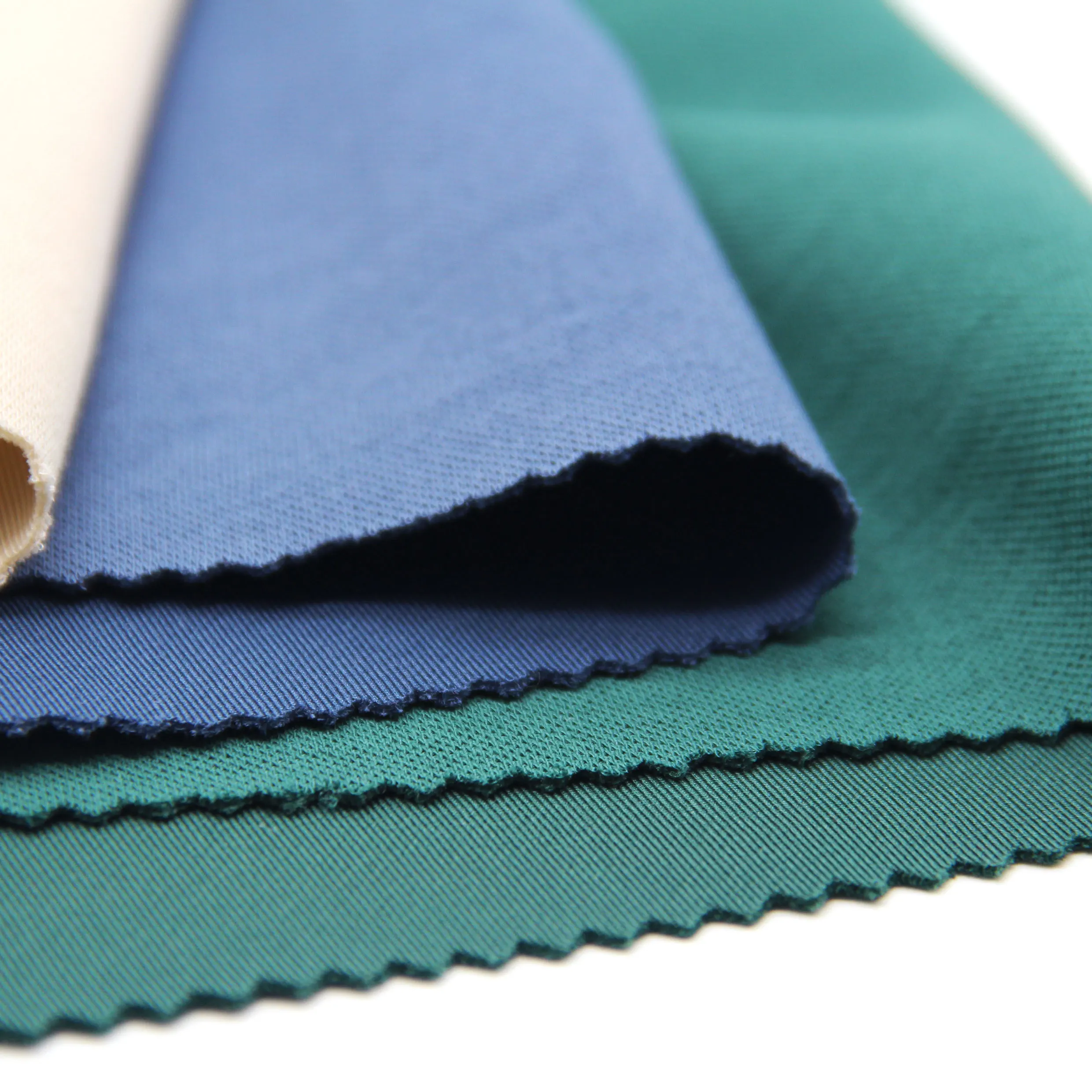 Original Factory High Quality Knitted 200GSM Pique Air Layer Poly Cotton Stretch Fabric Solid Dyed For T shirt Clothing