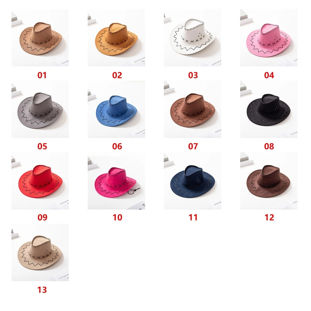 Adult & Kids Western Cowboy Cap Sun Summer Leisure Caps Straw Wide Brim bucket hat Outdoor Travel Knight Cowboy Hat