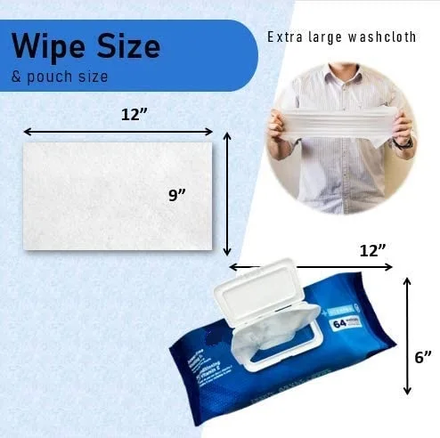 Pre Soaped Sponge for waterless bath incontinence shower wipes Bath Cleansing Washcloths Fresh up No-Rinse Bathing Wipes OEM