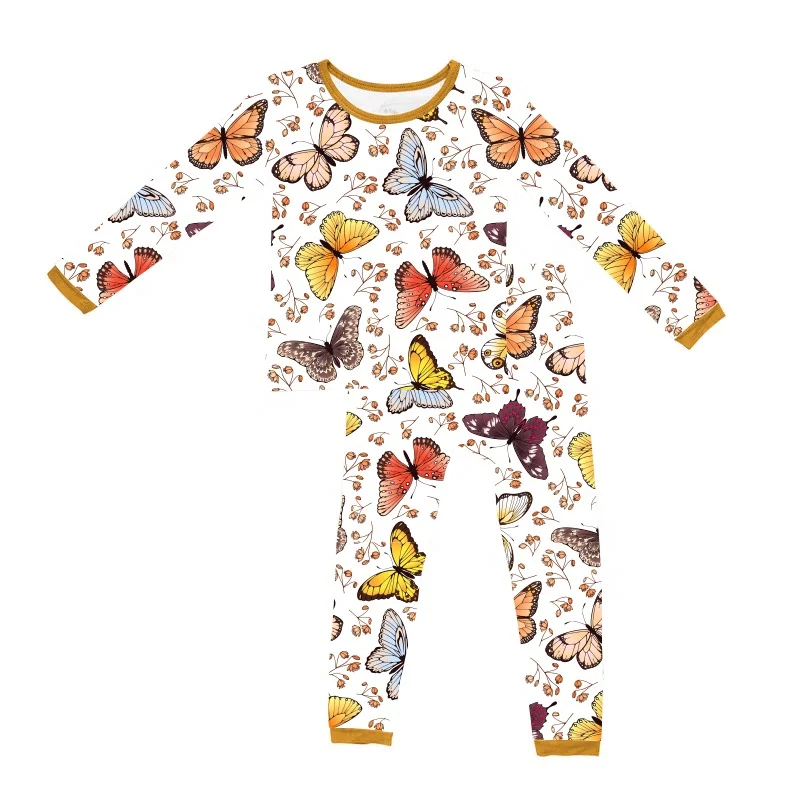 Custom Bamboo PJS Baby Girl Cute Pajamas Wholesale Childish Night Sky Space Stars Planets Crescent