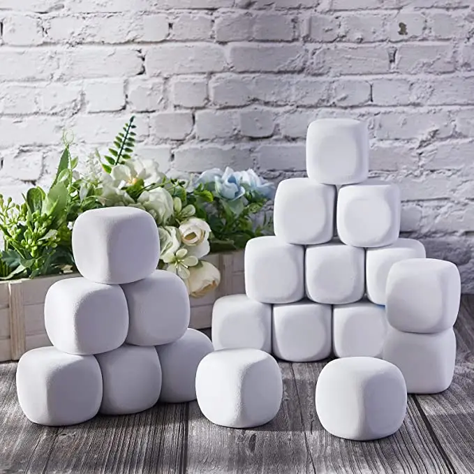 White Blank Dice Eva Foam Dice  Foam toy Blocks for Crafts Building Foam Cubes for Crafting Game