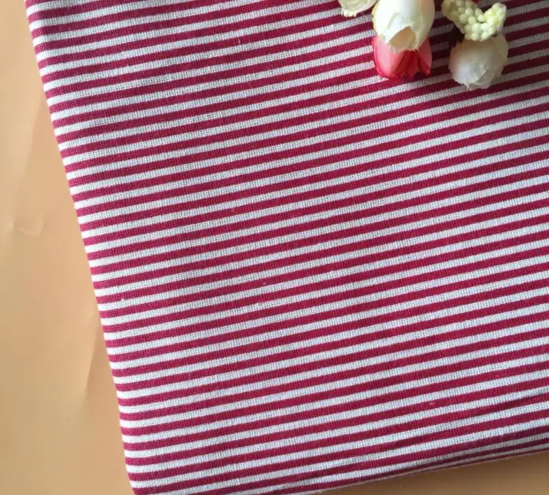 Strip Printed Cotton&Linen Cloth Home Textiles Fabric Of Handmade DIY Sewing Materials Crafts