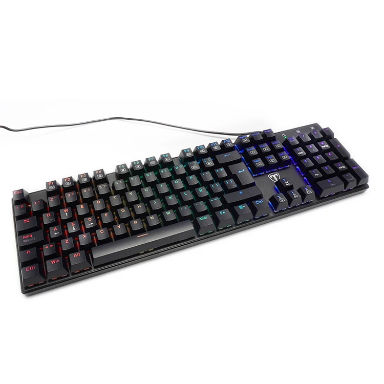 Mechanical keyboard 104 keys RGB backlit USB wired luminous gaming keyboard for PC laptop gamers