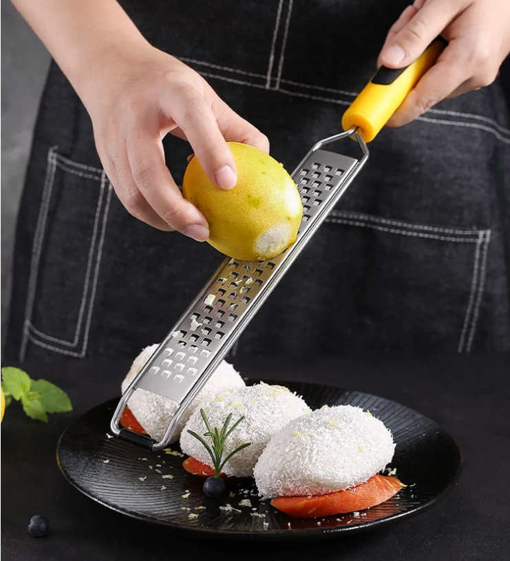 Multi- functional 304 Stainless Steel Long Cheese Grater Vegetable Chopper With PP Handle lemon Grater Fruit Grater Scrapper