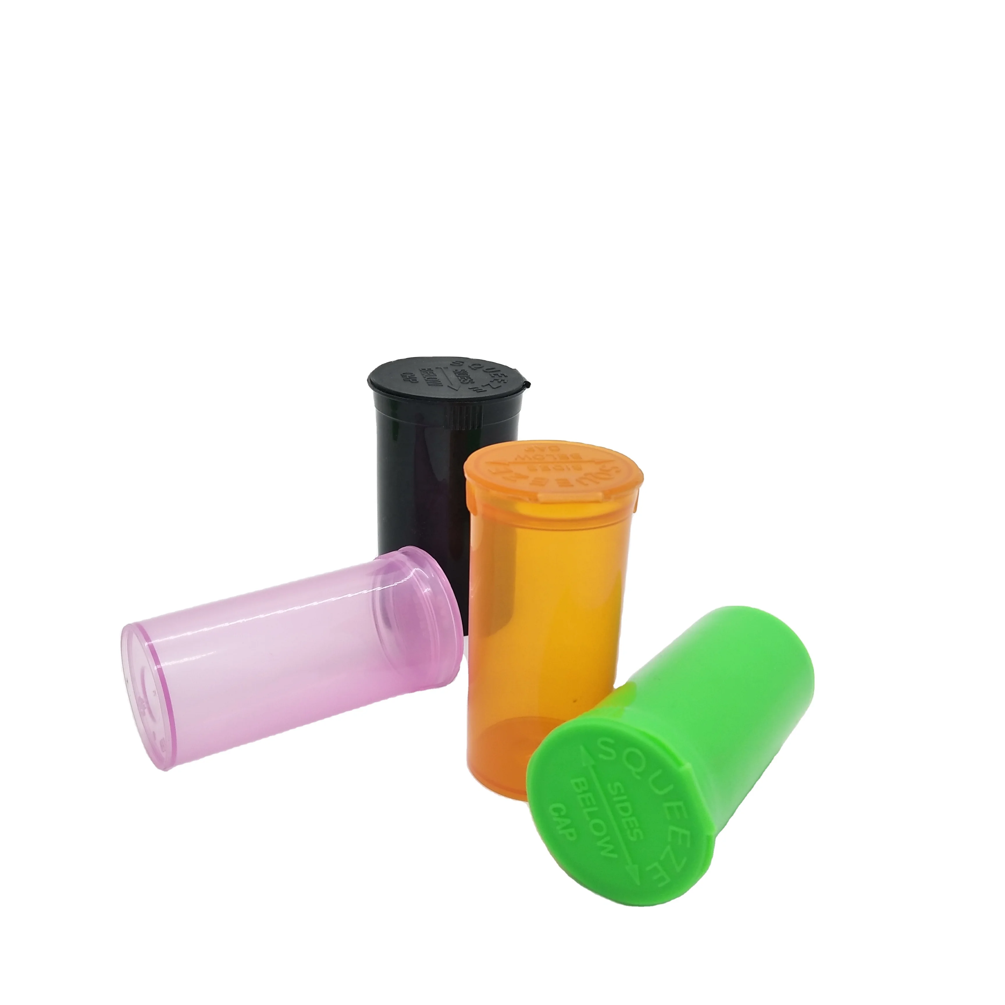 13dr 19dr 30dr 60dr  pop vials container child resistant plastic bottle with lid