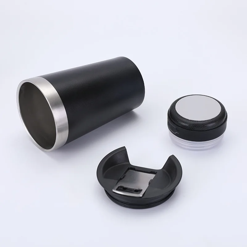 2024 New USB Charging Cup 16oz Intelligent Blue tooth Vacuum Tumbler Stainless Steel Blue tooth Beer Cup with Wireless Speak