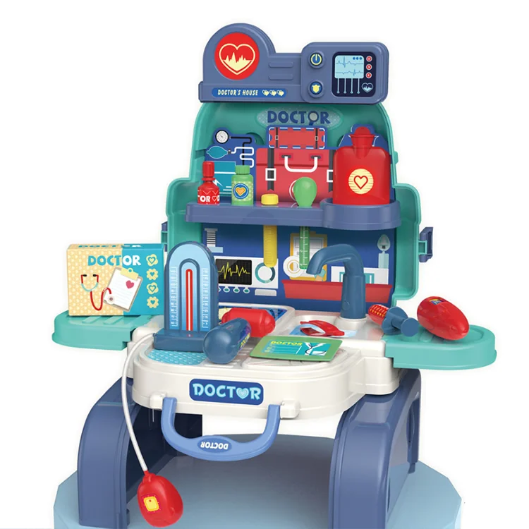 Wholesale Kids play 23pcs 3 in 1 educational kit pretend role play set kids doctor play set toys girl toys doctor toys