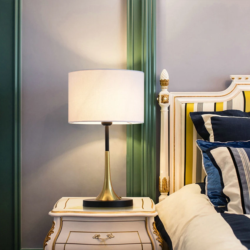 House Furniture Indoor Reading flexible led antique Fabric table lamp