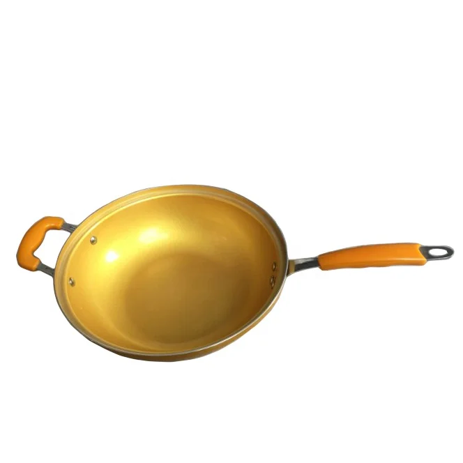 new die cast aluminum white marble non stick pots and pans with wooden handle cookware sets