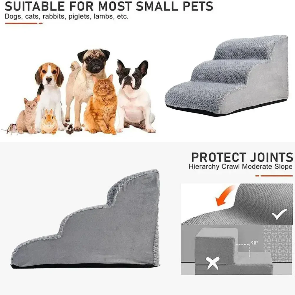 Removable Pet Stairs 3 Steps Staircase Dog Anti-slip Removable Ladder High Couch And Bed Pet Supplies For Puppy Old Dog