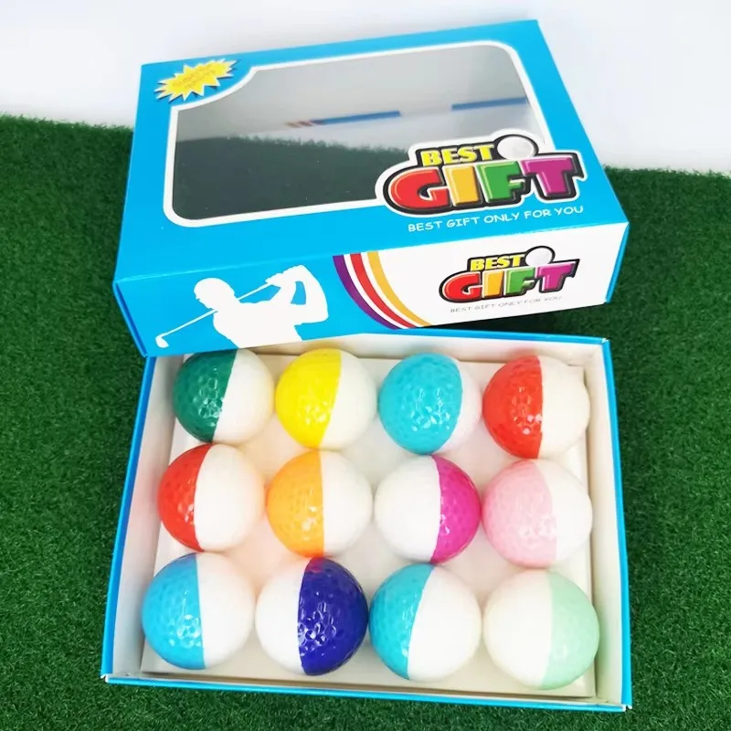 New golf color long distance game two layer ball indoor and outdoor practice course game putt-putt ball