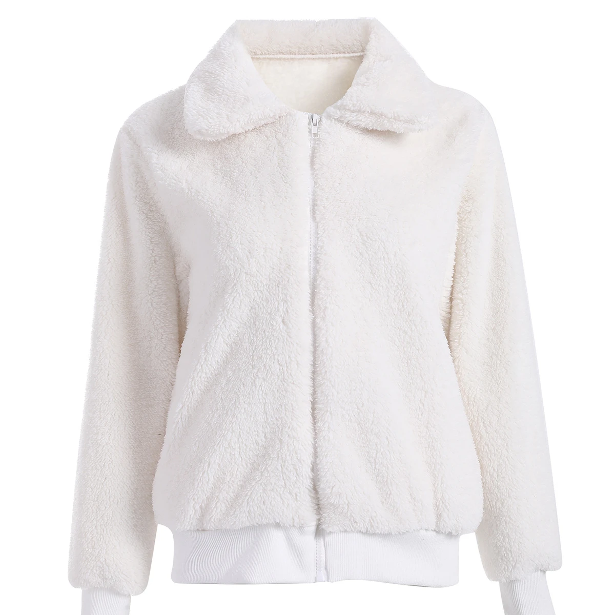 New Arrival Winter Warm Open Front Cardigan Plus Size Zipper Faux Fur Women Coats Jacket