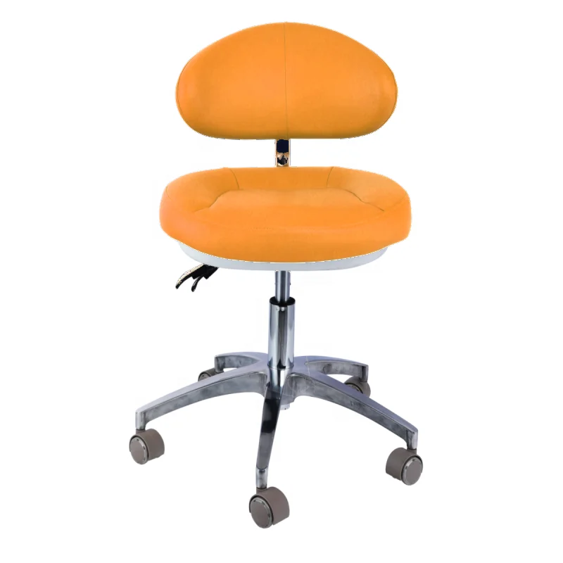 Wholesale price salon stool Foshan dental factory hospital office chair orange color surgical stool for dentist