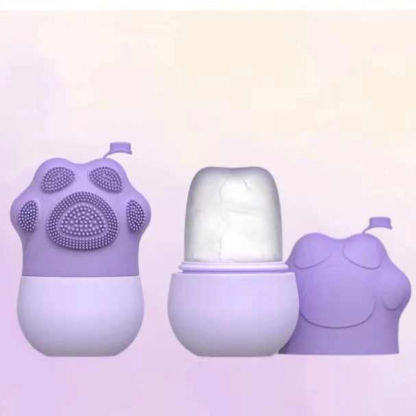 Custom Logo Ice Cube globes Face Beauty Eye Massage Silicone Ice Facial Cube Massage Roller