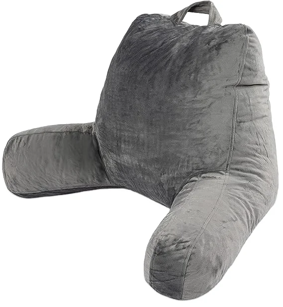 Подушка среднего размера для чтения с подлокотниками и боковым карманом подушка постельного кресла из пены эффектом памяти