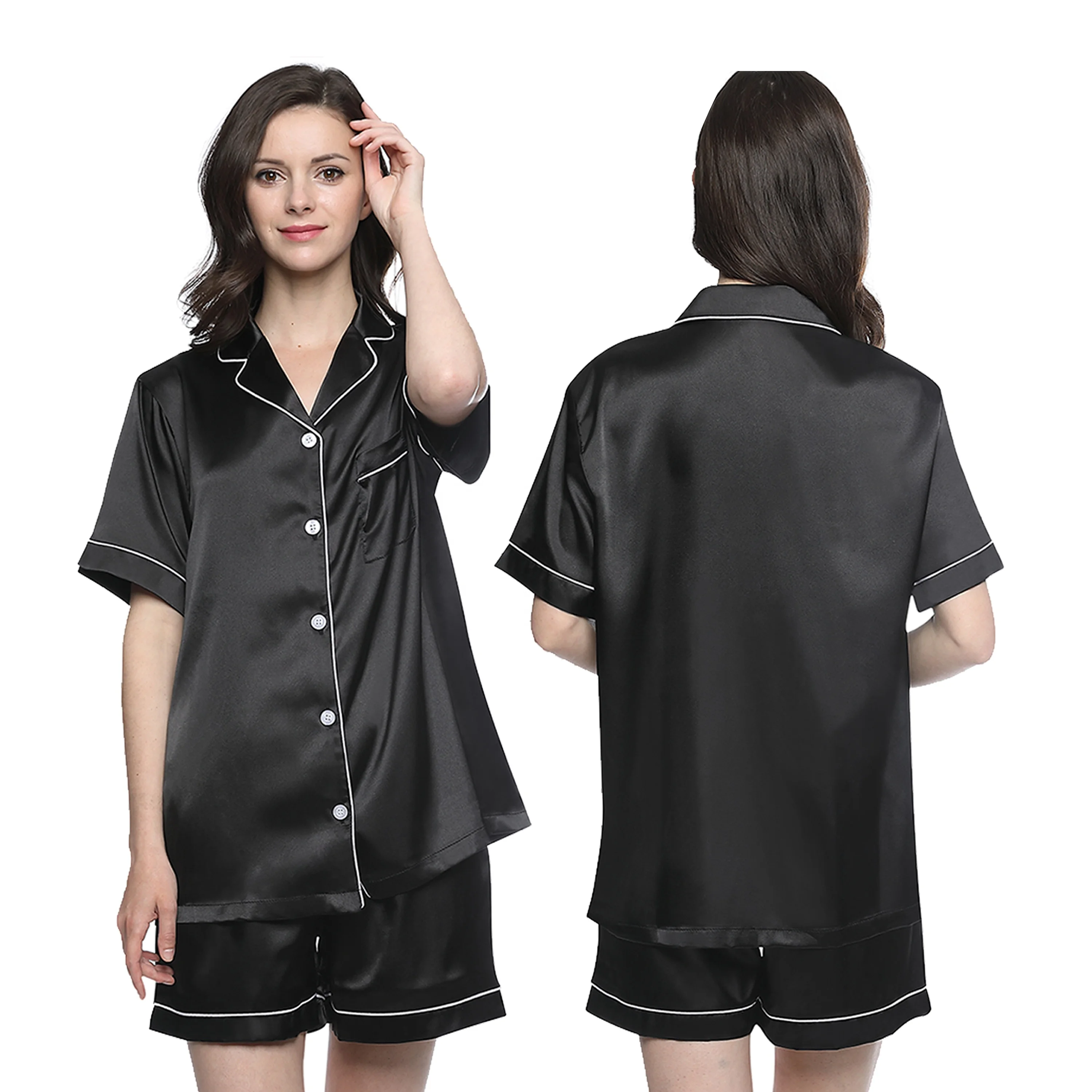 Multiple Colors High Quality Satin Silk Women Pajamas