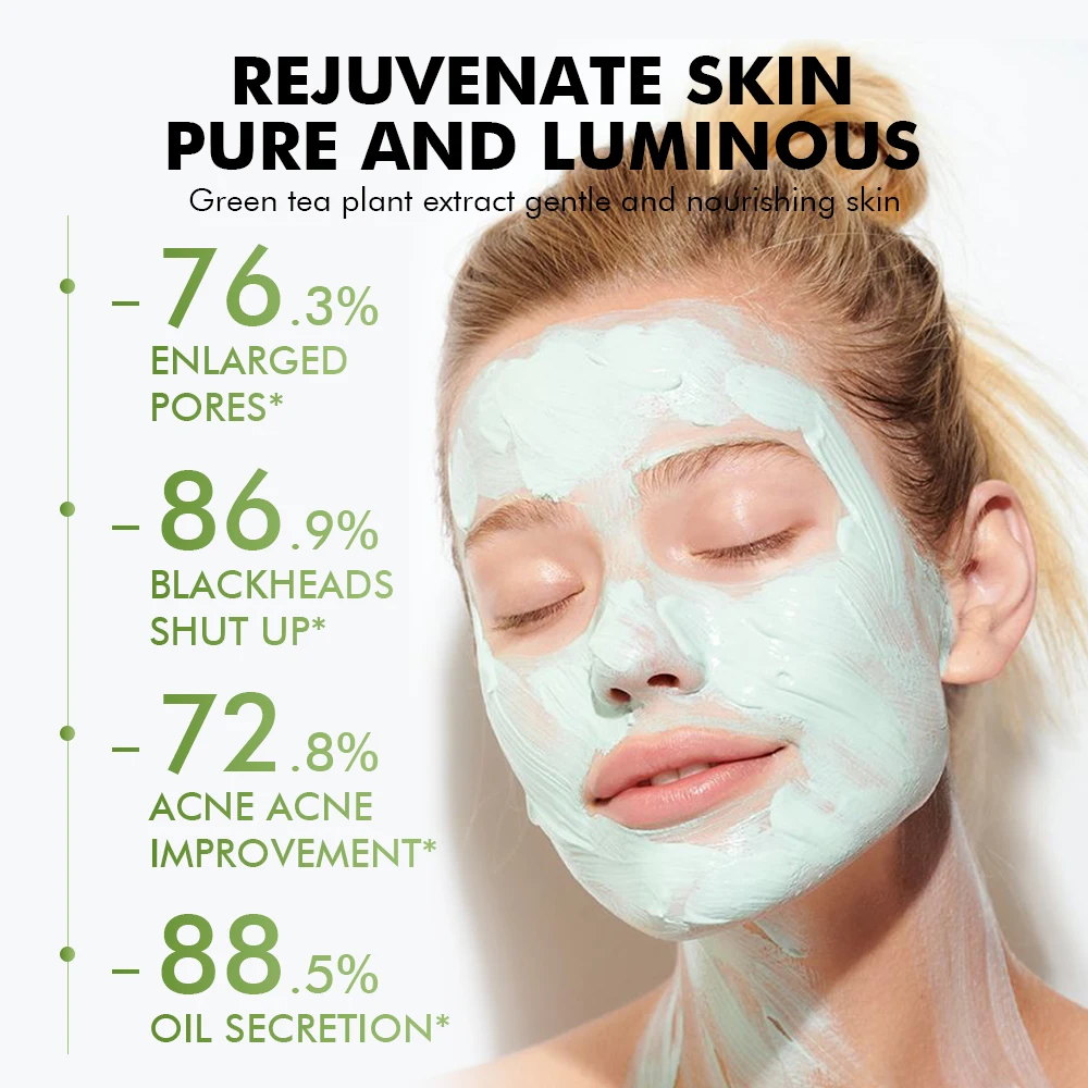 Low MOQ 40g Natural Plant Extracts Clay Mud Face Mask Skin Care Facial Mask Purifying Cleansing Green Tea Clay Mask Stick