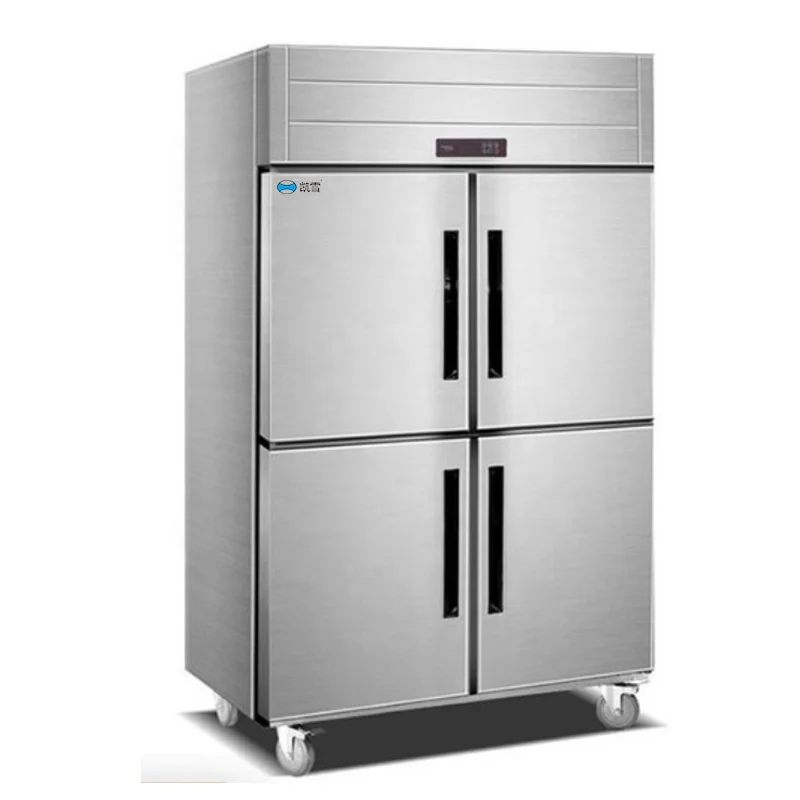 Коммерческие сверхмощные холодильные шкафы с 4 дверцами вертикальный холодильник и морозильник