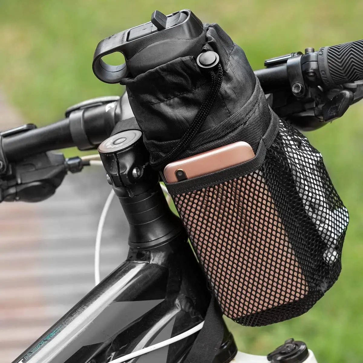 Bike Water Bottle Holder Bag Bicycle Bottle Holders with Phone Pocket Mountain Bike Handlebar Drink Container