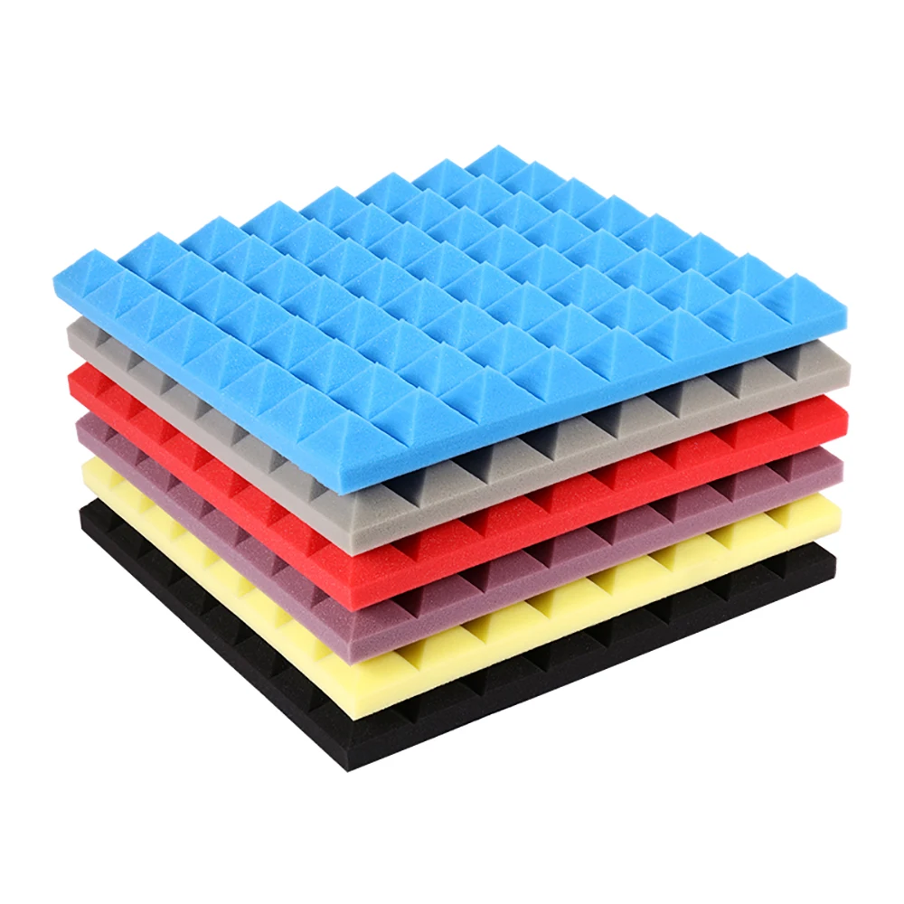 China Wholesales 100% Polyurethane Sound Absorbing Pyramid Acoustic Foam Panels Home Recording Studio Use Sound Material