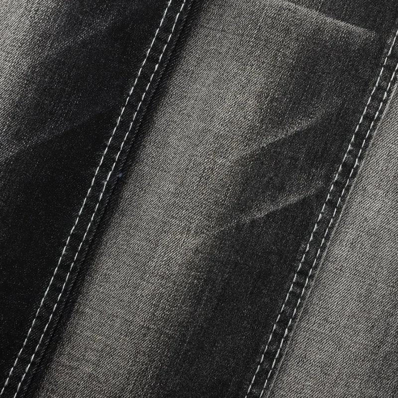 Factory direct black color cotton polyester spandex stretch denim jean fabric wholesale