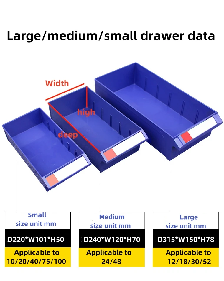High Quality 18 to 200 drawer with door plastic spare parts components storage cabinet tool set MOQ 1set