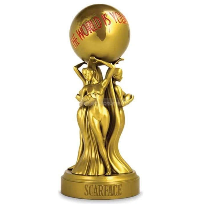garden park bronze large statue the world is yours scarface globe