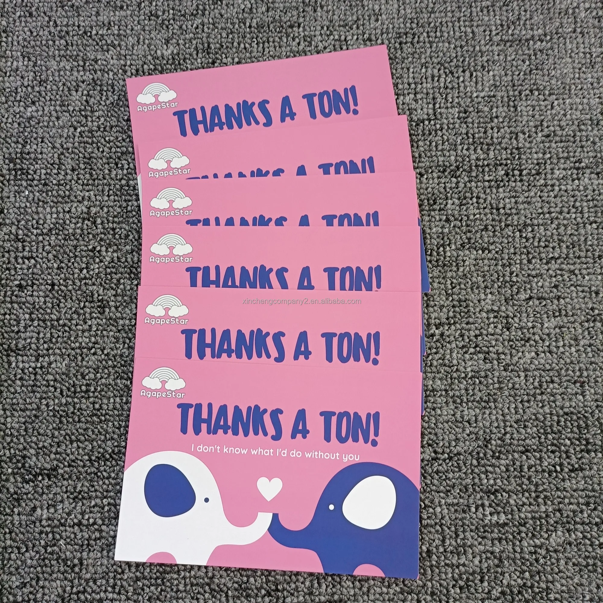 Customized Holographic Design Laser Paper Printing Business Thank You Greeting Rainbow Card With Logo