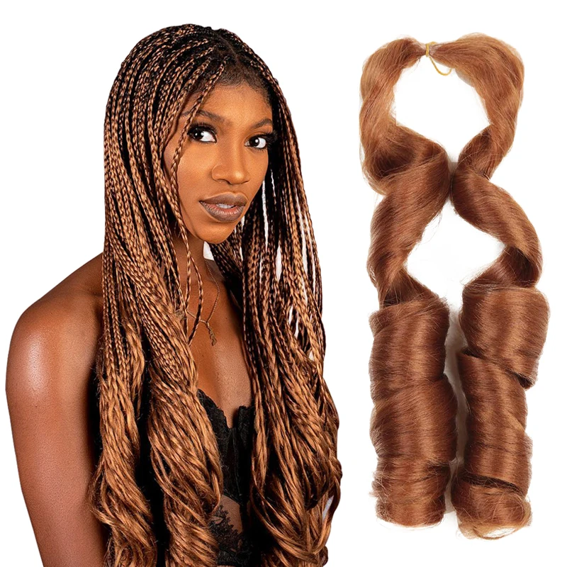 Free sample French For  Pre Stretch Crochet Deep Braids Ombr Curly Braid Extension Synthetic Loose Wave Curly Braiding Hair