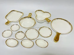 Chaoda cute and small gold rim ceramics bowl sauce dishes Tapas bowl porcelain Snack bowl with different gold rim stock